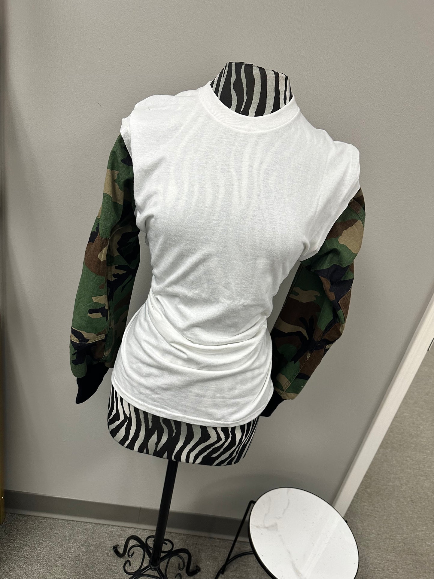 Camo/White Tee