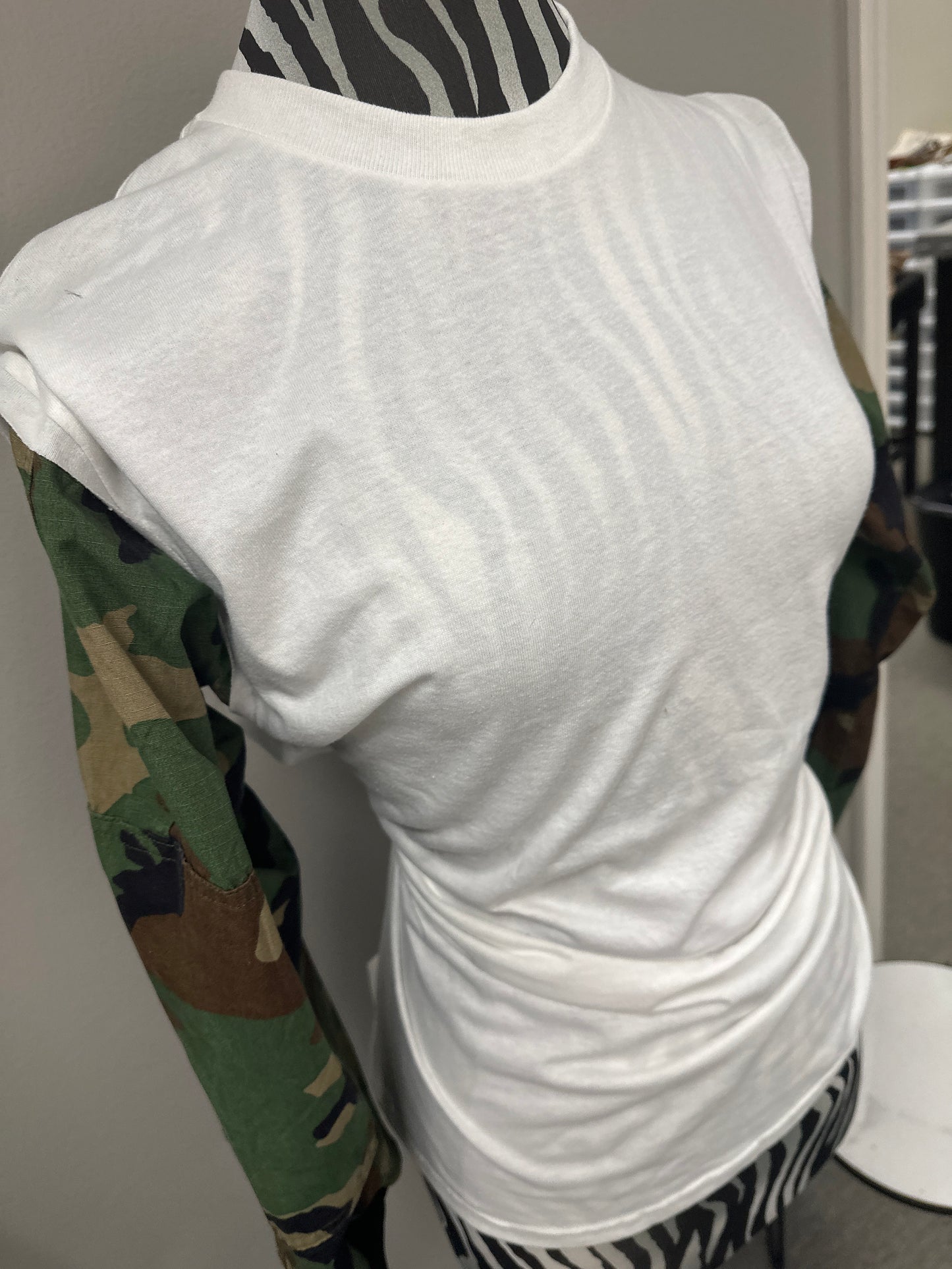 Camo/White Tee