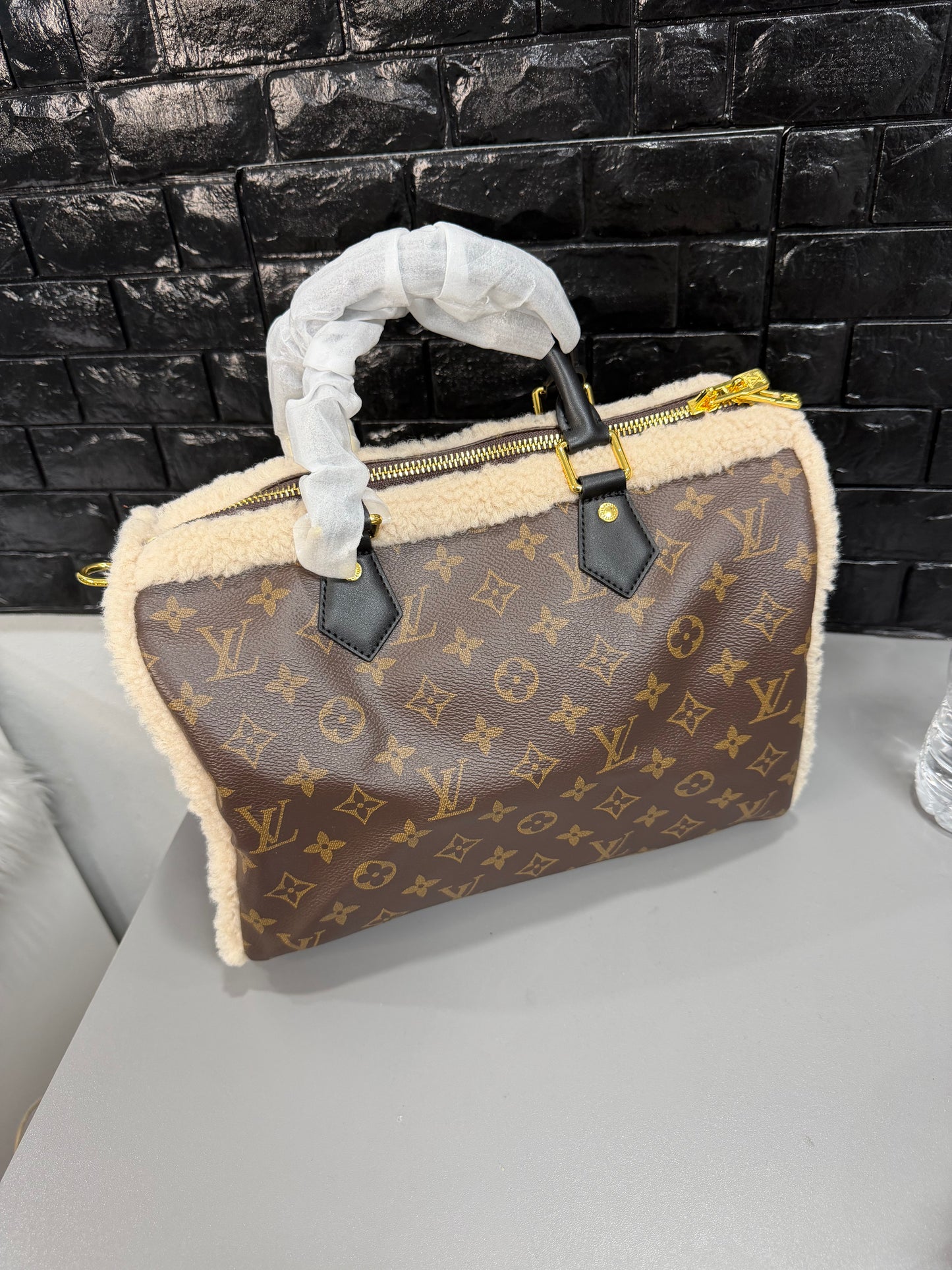 Fur Trim Tote