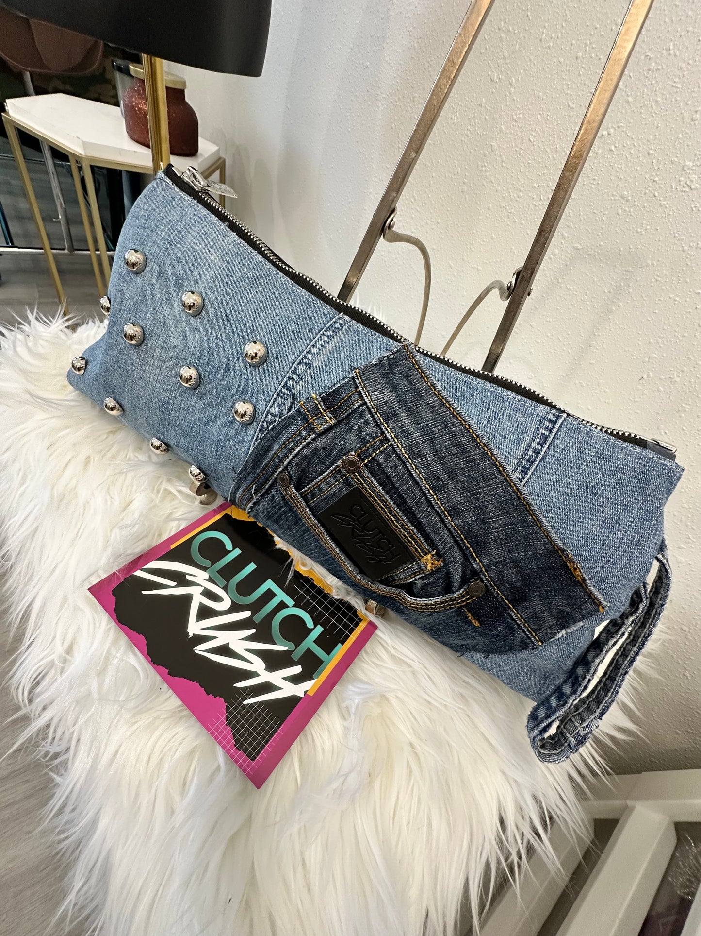 Uptown Denim Clutch