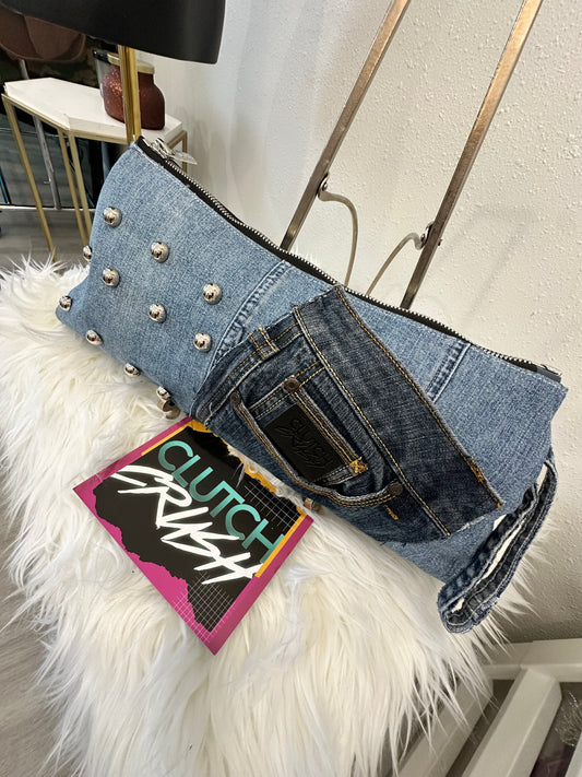 Uptown Denim Clutch