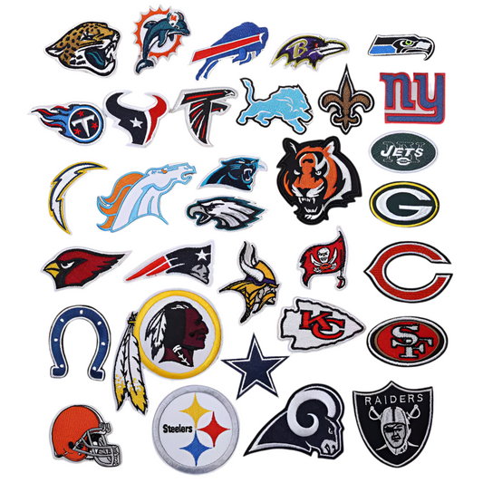 NFL 32 Patch Set. You will receive one of each patch. All patches are trucker size hat patches