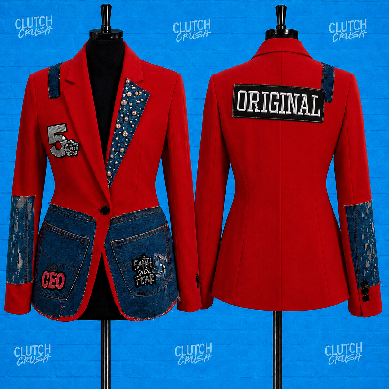 Red Pearls Blazer